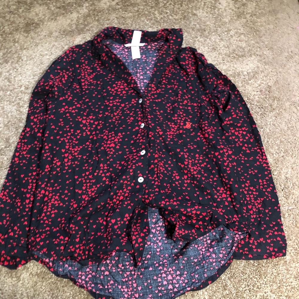 Women’s red heart Victoria secret pj set
